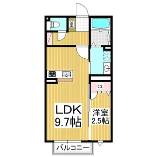 Dolce【203号室】の間取り