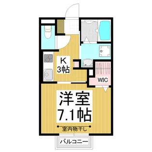 クレシア若里【102号室】の間取り