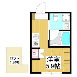 CAQZATORE Miwa 椛【203号室】の間取り