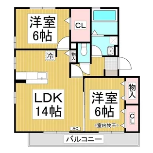 アヴェニューはなみずきB【2階】の間取り