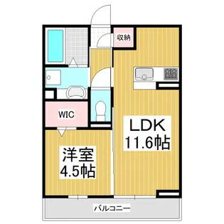 コンフォーティア白板『D-room』Ⅱ【105号室】の間取り