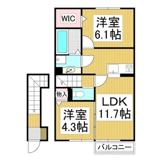 ヴェルデ蛍【201号室】の間取り