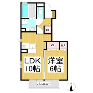 サンガーデン中央館【105号室】の間取り