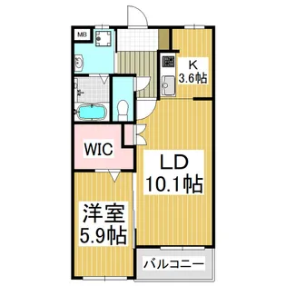 ラフィネ風越B【203号室】の間取り