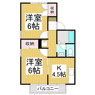 コーポ下河原 B【102号室】の間取り