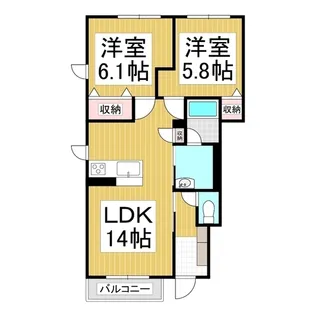 シャーメゾン ラフィーネ【101号室】の間取り
