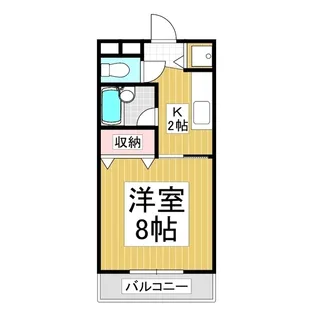 レスコメイト東【208号室】の間取り
