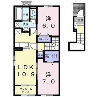 ソレイアード メゾンⅠ【2階】の間取り
