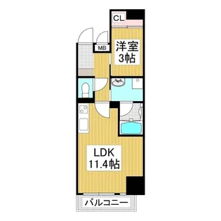 N Residence 通り町【3-A号室】の間取り