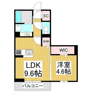 クラージュ【201号室】の間取り