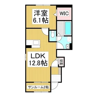 サニーテラスB【1階】の間取り
