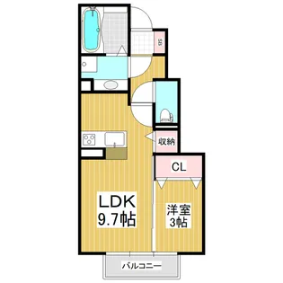 セジュール庄内E棟【105号室】の間取り
