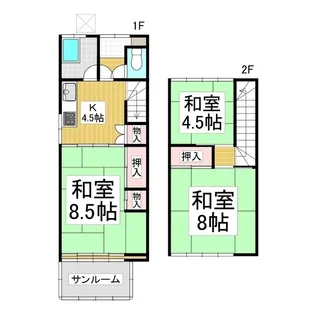 長野県諏訪市四賀【テラスハウス】の間取り