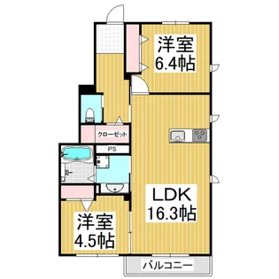 グランディール【102号室】の間取り