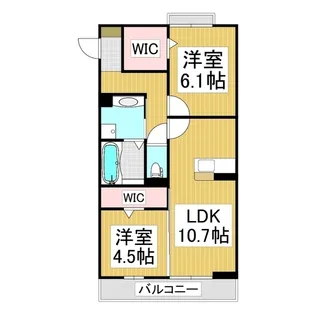コンフォーティア狐島【201号室】の間取り