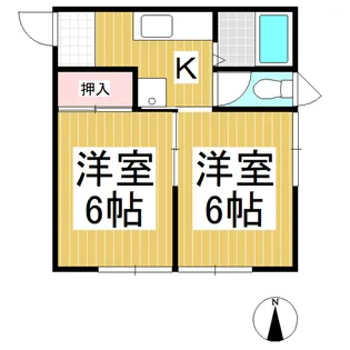 ラセーヌ村前B【202号室】の間取り