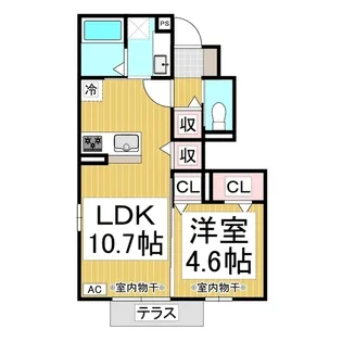 グランディール宮田【1階】の間取り