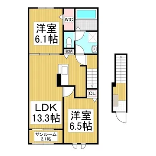 Le Lien Ⅱ【2階】の間取り