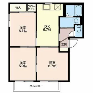 エステートS A【A101号室】の間取り