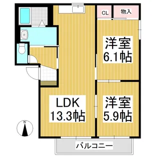 エステートS A【102号室】の間取り