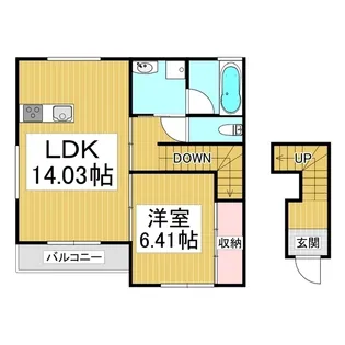 キーファー江戸浜Ⅱ【201号室】の間取り