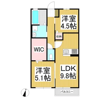 WEST・N・COURT【102号室】の間取り