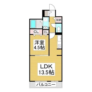コンフォーティア城南B棟【304号室】の間取り
