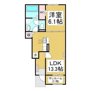 アレーズB【1階】の間取り