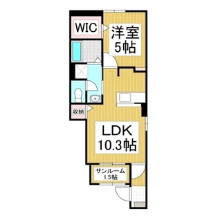 トランスミットⅢ【104号室】の間取り