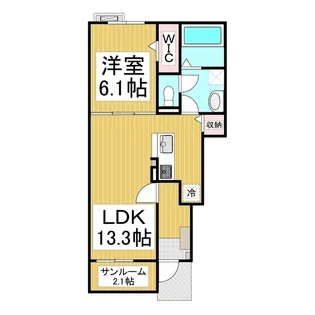 プリヴェール【1階】の間取り