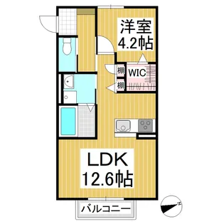 ウィズハイム上田【206号室】の間取り