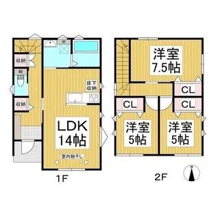 長野県長野市篠ノ井二ツ柳【一戸建】の間取り