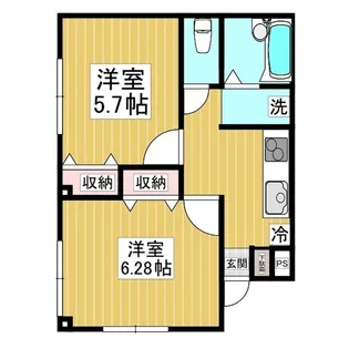 グリーンマークⅠ・Ⅱ【I-104号室】の間取り