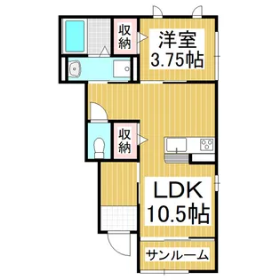 PAISIBLE【101号室】の間取り