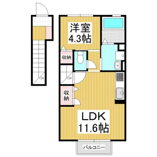ハイム県ヶ丘【202号室】の間取り