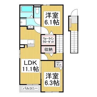 カーザ マルヒロ【2階】の間取り