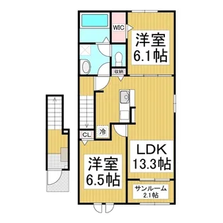 ヤマヨハイツ【203号室】の間取り