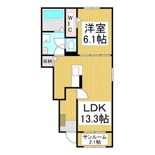 ソレアードⅡ【103号室】の間取り