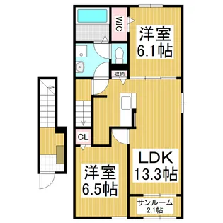 SPRING HILL駒ヶ根A【2階】の間取り