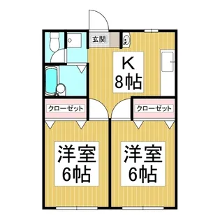 アネックスななくぼA・B棟【A206号室】の間取り