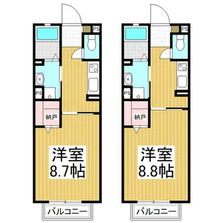 ARCADIA緑ヶ丘 SOLO【1-C号室】の間取り