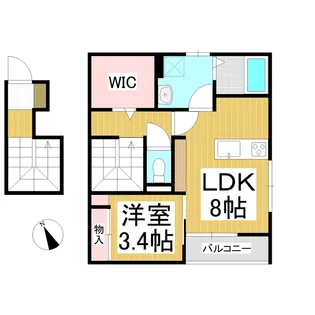 サン新町Ⅱ【201号室】の間取り
