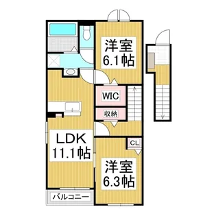 Humming bird B【2階】の間取り