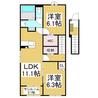 ルーエハイム【2階】の間取り