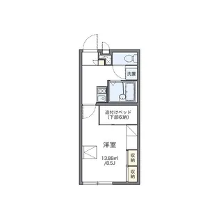 レオパレスブルーウィローⅡ【101号室】の間取り