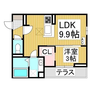 プランタン若里Ⅴ【1階】の間取り