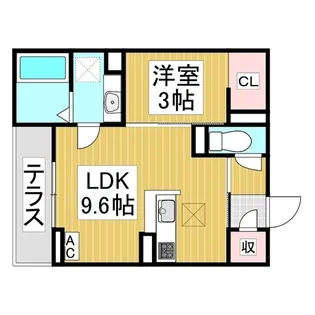 プランタン若里Ⅴ【1階】の間取り