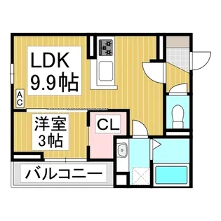 プランタン若里Ⅴ【3階】の間取り