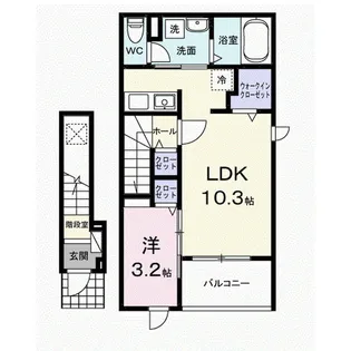 ヒカルサ佐久猿久保Ⅰ【2階】の間取り
