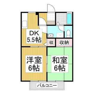 サンビレッジ花櫚 B棟【203号室】の間取り